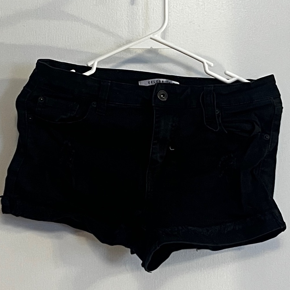Celebrity Pink Black Denim Jean Shorts